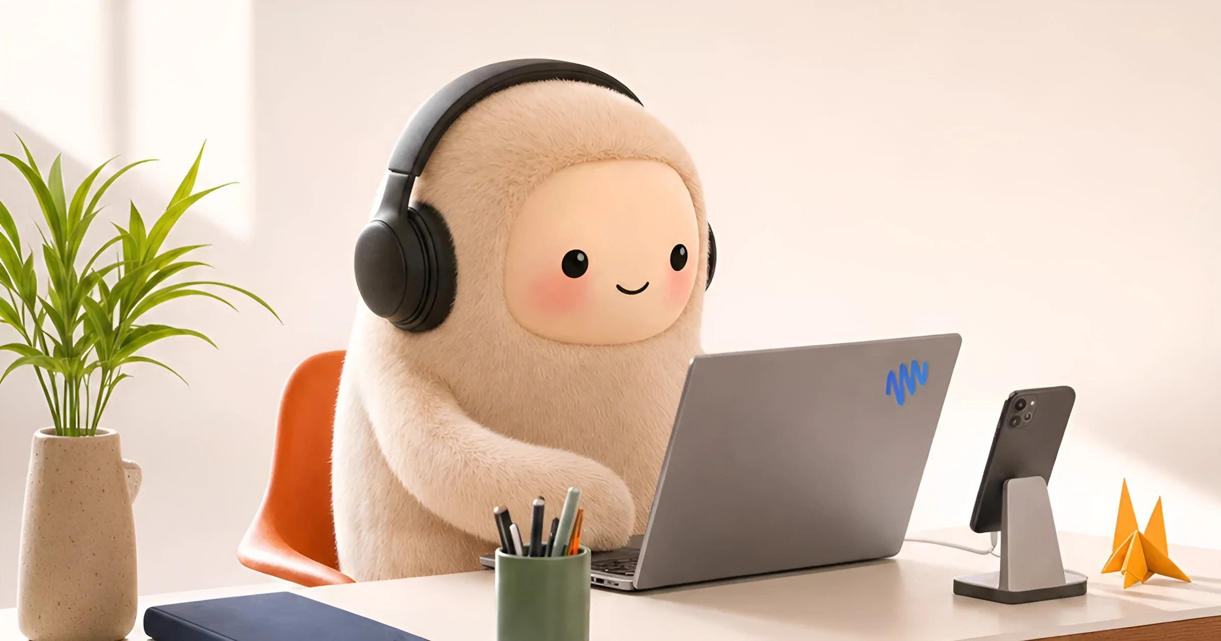 A soft, cute AI mascot